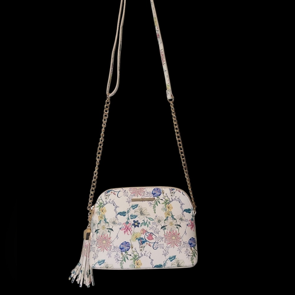 Aldo Floral Crossbody Bag - White and Multicolor